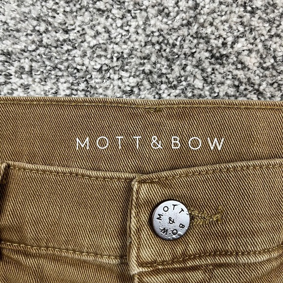Mott & Bow Jeans Mens 34x29 Beige Straight Leg Stretch Denim Pants Casual Fit - Picture 3 of 11